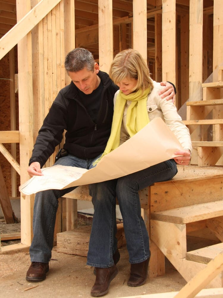 Couple building a new home together